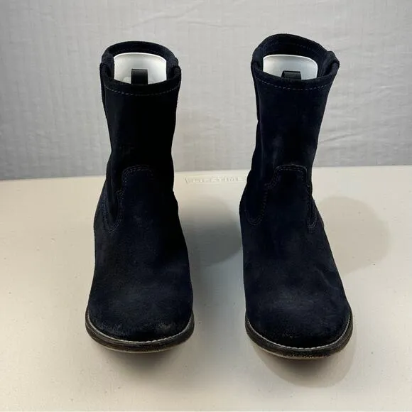 ZIGI Girl Cannon Black Suede Boots Women’s Size 7 Rugged Slouch Biker Ankle Boot