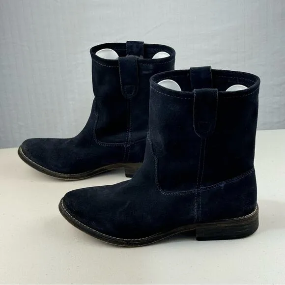 ZIGI Girl Cannon Black Suede Boots Women’s Size 7 Rugged Slouch Biker Ankle Boot