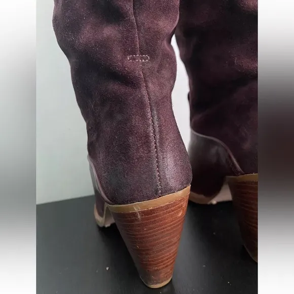 Zodiac Burgundy Suede/Leather Tall Western Boots Size 6