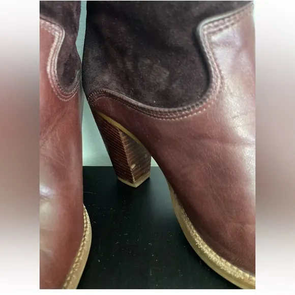 Zodiac Burgundy Suede/Leather Tall Western Boots Size 6